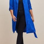 Torrid Blue Jacquard Trench Coat Sz.4 NWT Photo 0