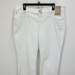 Madewell Petite Kick Out Crop Jeans Pure White Stretch Mid Rise Flare US 33P NWT Photo 7