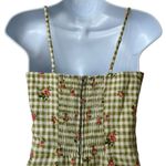 Reformation Roarke Linen Dress Patio Floral Checkered Feminine Dress 4 Photo 7