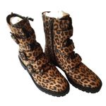 Jessica Simpson Leopard Print Kirlah Buckle Strap Lug Sole Combat Boots … Photo 2