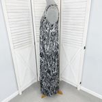 Anne Klein  Lion Head Logo Print Shift Slip Maxi Dress Black White 6 Sleeveless Photo 2