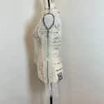 Mesh Top Sheer Long Sleeve Colorful Dots Party Club Layering Top Medium White Photo 6