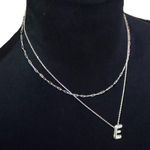 2 PCS Gold Plated Initial Letter E Layered Charm Pendant Necklace Set for Women‎ Photo 0