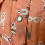 Wrangler Women’s Western Casual Shirt w/ Pearl Snaps Peach Aztec Print Medium Photo 3