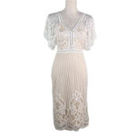 Boohoo Occasion Dress 6 White All Over Lace Bodycon Midi New Photo 15
