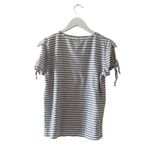 J.Crew  Black White Stripes Cold Shoulder Round Neck Short Sleeves Tshirt S #1707 Photo 5