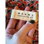 Marni Pants Womens 10 Red Silk Abstract Floral Print Flowy Wide Leg Photo 6