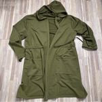 SheIn Olive Green Hooded Cardigan with Tie Waist, Size 2XL Photo 0