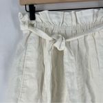 Aritzia Wilfred White Linen Belted Tie Waist Pull On Paperbag Shorts Photo 2