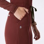 FIGS  Layton Crewneck Wide Leg ScrubJumpsuit in Walnut, Size Small Photo 4