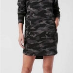 Athleta Dress Womens Sz Small Tall Black Gray Camo Long Sleeve Pullover Pockets Photo 0