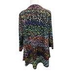 Avenue  Zip Front V-Neck Rainbow Multicolor Print Black Tunic 18/20 3/4 Sleeve Photo 2