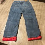 Eddie Bauer Blue Denim Pink Flannel Lined Hi Rise Vintage Jeans Women's Photo 5