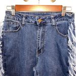 Womens Fringe High Rise Denim Jeans Small Cowgirl Western‎ Country Music Concert Blue Size 28 Photo 3
