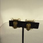 Chic Vintage Milk Glass and Gold Women's Earrings White Photo 2
