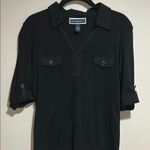 Karen Scott  Black V-Neck Blouse Photo 0