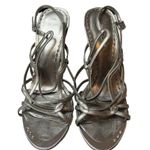 Bebe Metallic Silver Strappy Heeled Sandal Size 9 Photo 26