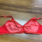 Sears Vintage Red Lace Trim Full Coverage Bra Size Large Wireless Unlined Photo 2
