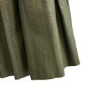 Anthropologie  Faux Leather Olive Green Pleated Mini Skirt Women XS Indie Preppy Photo 8