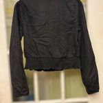 Blāshe Women's Small Black Cropped Smocked Hem Plunging Neck Long Sleeved Top Photo 2