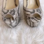 Brian Atwood  Snakeskin Peep Toe Platform Pumps Photo 3