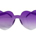 🆕Purple Heart Shaped Rimless Tinted Lens Sunglasses Photo 1