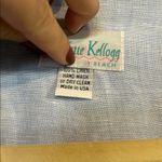 Charlotte Kellogg Palm Beach 100% Linen Blouse Long Sleeve Plus Size 2X Blue Photo 2