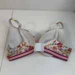Cacique 42D Bra Boost Plunge Underwired Lightly Lined Cotton Blend Floral Womens Photo 4