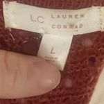 LC Lauren Conrad Women's Rust Crochet Cold Shoulder Top L Fall Blouse Photo 5