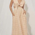 Mon Renn Havana Cut Out Midi Dress Crochet Print Photo 0