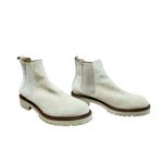 Enzo Tesoti Chelsea Cream Vegan Suede Leather Boots 40 Womens 9.5 Vanilla Girl Photo 2