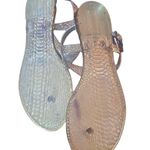 Rampage Oliver metallic silver snakeskin thong sandals Photo 3