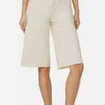 Hudson Jeans Hudson Freya Low Rise Skater Shorts White Denim Bermuda Wide Leg Raw Hem Size 23 Photo 0