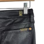 7 For All Mankind Crackled Stretch Faux Leather Seamed Pants Black 27 Photo 8