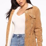 FashioNova Life With Out You Camel Jacket Sherpa Fleece Button Down Warm Winter Coat Padded Photo 0