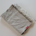 Ecru Kuna & Gray Baby Alpaca Fringe Scarf 12x64 Photo 0