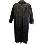 Eddie Bauer  100% Genuine Leather Winter Trench Coat Full Length Black HEAVY DUTY Photo 2