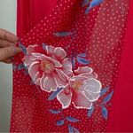 Cyrus  Cardigan Coral Multicolor Floral Print Sheer Casual Business Neutral Photo 6