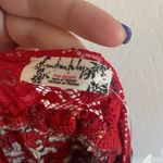 Free People NWT  size small last night mini slip dress cherry red combo dainty Photo 2