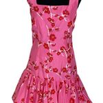Cynthia Rowley #790   Silk Cherry Pink Smocked Dress Photo 0