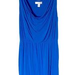 Kenar Cowl Neck Waist Defined Sleeveless Dress Knee Length Cobalt Blue Medium Photo 2