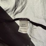 Charming Charlie Black Sheer Top - Crisscross Back, Gold Shimmer - Size S Photo 3