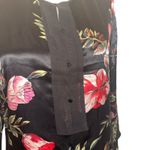 Adrienne Vittadini ‎ Black Floral Maxi Dress Long Sleeve Vintage Style Photo 2