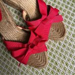 Christian Louboutin Red Ribbon Espadrilles Wedge Sandals Photo 3
