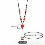 Bohemian Style Rust Color Heart Beads Ceramic‎ Adjustable Retro Design Necklace Black Photo 6