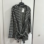 NWT houndstooth plaid belted cape coat Size L Photo 1