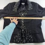 Joan Rivers  Plus 1X Blazer Jacket Fitted Black Rhinestone Pearl Holiday Cocktail Photo 9
