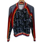 Lucky in Love Colorful Print Striped Tennis Jacket Women’s Size Med (8 Photo 2