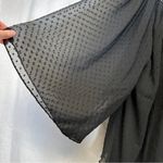 ZARA Black Sheer Beaded Dot Embroidered Wide Sleeve Top Size S Photo 3