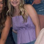 DO+BE Purple Strapless Pleated Top Photo 3